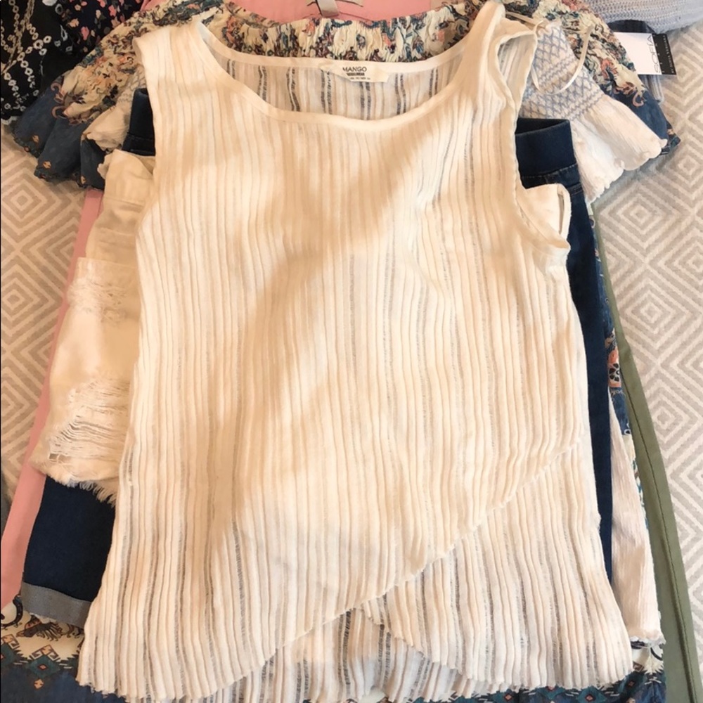 White off the shoulder shirt